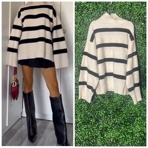 H&M STYLE VENDOR OVERSIZED HIGH COLLAR TURTLENECK SWEATER SZ L